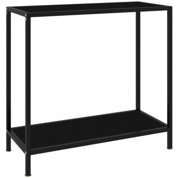 vidaXL Console Table Black 80x35x75 cm Tempered Glass
