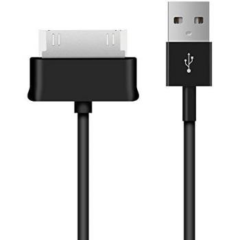 kwmobile Cable de Datos y Carga Compatible con Samsung Galaxy Tab 1/2 10.1/Tab 2 7.0/Note 10.1 - Cable USB para Tablet - Negro