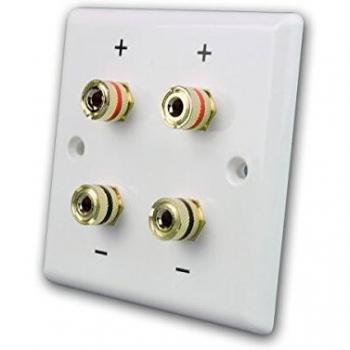 Placa de Conexión de Pared Dynavox de Plástico, 4 Bananenbuchsen (Casquillos de Banana)