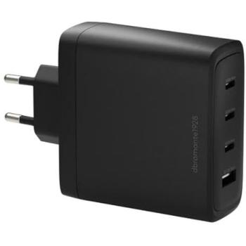 Cargador Rápido DBRAMANTE1928 140W con 3 Puertos USB-C y 1 Puerto USB-A Negro