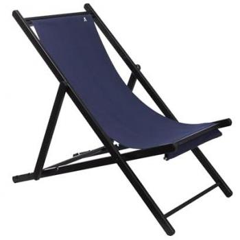 Hamaca de Madera de Haya Plegable Scalpers - Estructura Color Wengué - Lona Color Azul Oscuro