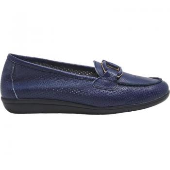 Zapatos de Mujer 24Hrs Mocasines Piel Azules - Cómodos y Elegantes