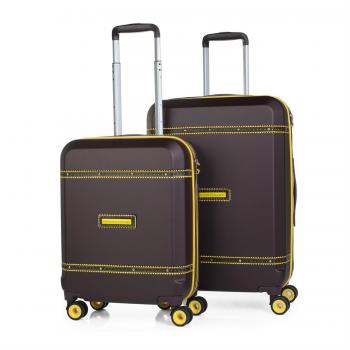 VICTORIO & LUCCHINO - 56000 Juego Set 2 Maletas Trolley 50/60 cm ABS con embellecedor. Rígidas, Ligeras y Resistentes. Mango telescópico, 2 Asas 4 Ruedas. Candado TSA. Pequeña Low Cost, Color Marron