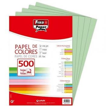 Fixo Paper 65009021. Paquete de 500 Hojas de Papel 80g, Verde Claro, A4