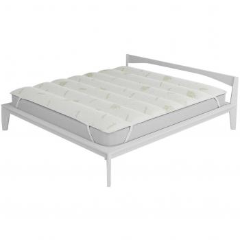 Topper acolchado y trapuntado con tratamiento de Aloe Vera, blanco, 1 plaza y media 120x195cm