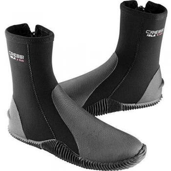 Cressi Isla Botas de Buceo con Suela y Cremallera, 3mm, Unisex Adulto, Negro