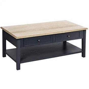Mesa de centro 'Damian' - Gris oscuro - Madera con 4 cajones - L 110 x P 60 x H 45 cm