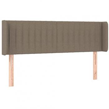 Cabecero de cama tapizado con LED gris taupe 147x16x78/88 cm