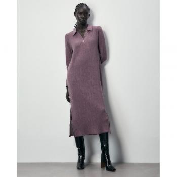 Sfera - Vestido soft plisado, vestido de mujer, tejido suave, diseño plisado, corte fluido, sin mangas, escote redondo