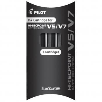 Pilot V5 - Pack de 3 recambios, color negro