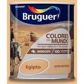 Bruguer Colores del Mundo Pintura para paredes monocapa Egipto Ocre Natural 750 ml
