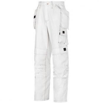 Snickers Workwear 3275 Pantalones, weiß-weiß, 154