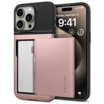 Funda Spigen Slim Armor CS Rosa Oro para iPhone 15 Pro Max