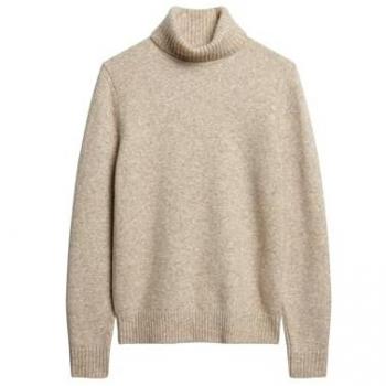 Jersey Cepillado de Cuello Alto Beige Marl para Hombre Superdry L