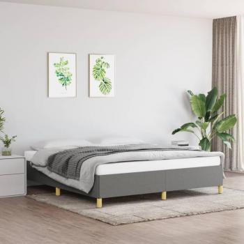 Cama box spring sin colchón de tela gris oscuro 180x200 cm