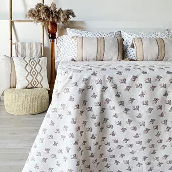Juego de Sábanas 100% Algodón Estampado Flores Trigo - Set de 3 o 4 Piezas para Cama 90/135/150