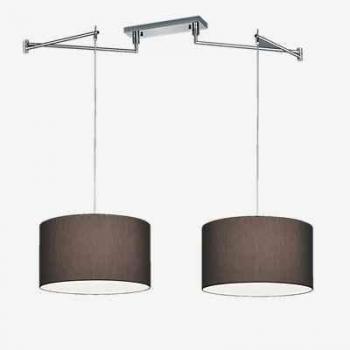 Lámpara Colgante Certo Cilíndrica de 2 Luces en Antracita E27, Ajustable y Orientable
