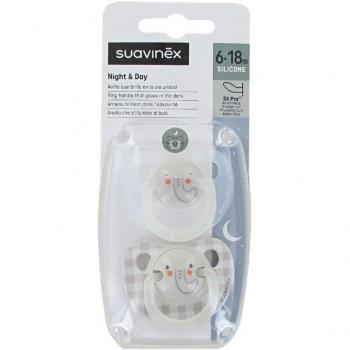 Suavinex Anatomical Silicone Soother Nighttime 6-18M 2U