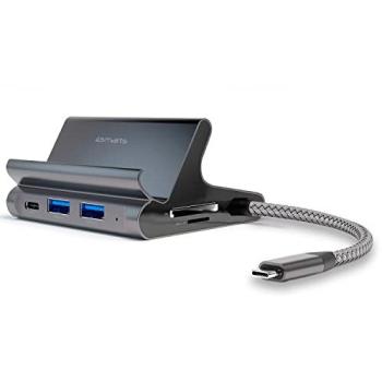 Soporte Universal 7 en 1 para Tableta y Teléfono con Modo DeX y Hub USB-C, Gris