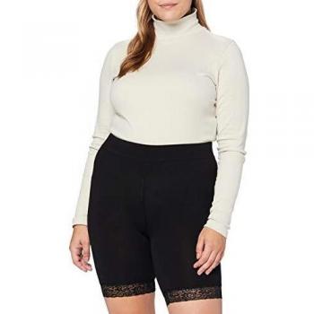 ONLY Carmakoma Cartime Shorts with Lace Noos Pantalones Cortos, Black, M-46/48 para Mujer