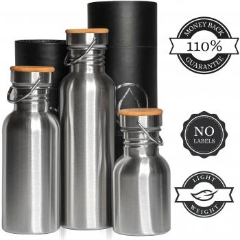 Pure Design Botella Acero Inoxidable 750ml para Niños e Infantil, Botella Agua para Biciclete, Reutalizable, Libre de BPA, Ecologica, 110% Garantia