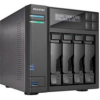 Servidor NAS ASUSTOR AS7004T-I5 4 BAHIAS Intel I5 3GHZ 8GB HDMI 2.0 SPDIF 2XGBE PCIE 2XESATA Raid 0,1 JBOD SATA 6GB USB 3.0 Panel LCD