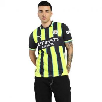 PUMA Manchester City Away Shirt 2024-25 - Men's Replica Jersey - Blue/Navy/Yellow - Size: Small