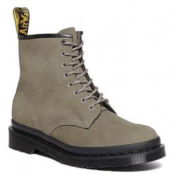 Dr. Martens Men's 1460 Gray Milled Nubuck Lace-Up Combat Boots Size 9 US / 42 EU