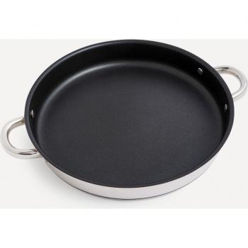 Paellera de acero inoxidable premium con asas de silicona y tapa de vidrio - El Corte Inglés