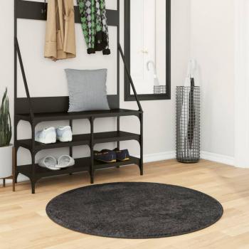 Alfombra peluda de pelo largo moderna PAMPLONA Ø 100 cm color antracita, beige, crema y más para sala de estar, dormitorio y habitación