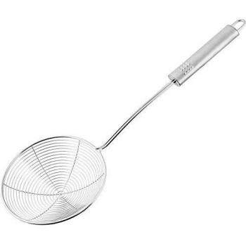 Fackelmann Espumadera de alambre de acero inoxidable, perfecta para escurrir frituras de sartenes y ollas, Color inox, apta para lavavajillas, 36x11,8 cm, 1 ud