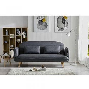Sofá cama de estilo escandinavo de 3 plazas gris Concept Usine