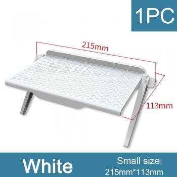 Estante Superior Ajustable de Plástico para Pantalla de TV y Monitor - Soporte de Almacenamiento para Casa y Oficina