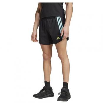 Adidas Pantalones Cortos Own The Run 3 Stripes 5'' - Pantalón corto técnico para hombre, color negro con franjas, talla XL