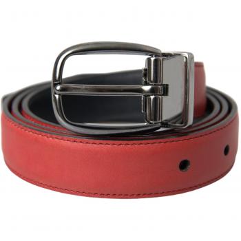 Dolce & Gabbana Red Leather Metal Buckle Belt Men - 95 cm / 38 Inches