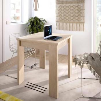 Mesa Extensible Comer - Consola Auxiliar Plegable Multiposición, 79/134x67h79 cm, Roble