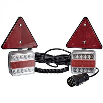 JBM Kit Magnético 2 Pilotos LED para Remolque y Cabrestantes, incluye 2 pilotos LED, sistema magnético para fácil instalación, diseño resistente a la intemperie, ideal para remolques y cabrestantes