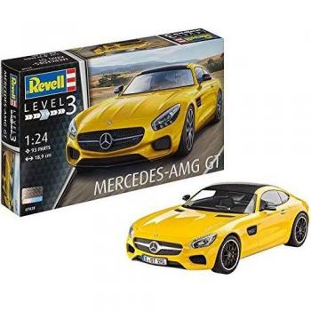 Revell Mercedes AMG GT Escala 1/24-Revell RE07028, Color Amarillo, 18,9 cm de Largo