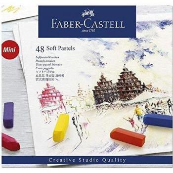 Faber-Castell 128248 - Estuche de cartón con 48 tizas pastel, mini, multicolor