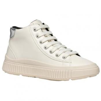 Geox Laquinny Girl Sneakers - Light Ivory/Silver, Size 33