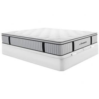 Conjunto 180 x 200 cm canapé blanco + colchón de muelles ensacados con colchoneta integrada de 28 cm - SUEÑO AMERICANO de YSMÉE