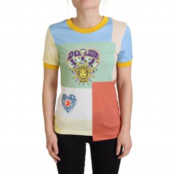 Dolce & Gabbana Multicolor Cotton DG Love Patchwork T-Shirt, Female, Size: IT36 | XS | 3XS