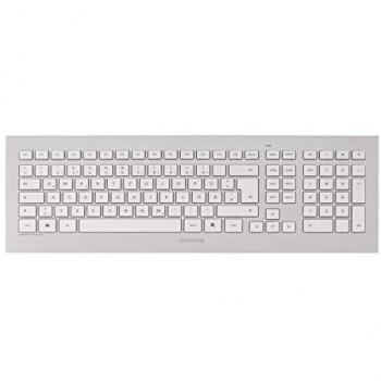 CHERRY DW 8000 - Teclado y ratón inalámbricos Suizo Plata Blanco