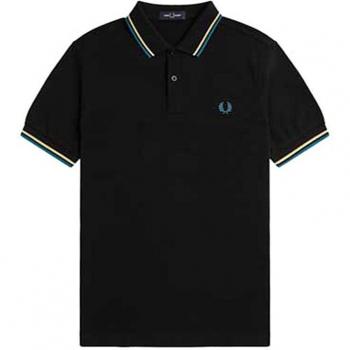 Fred Perry Black Twin Tipped Polo Shirt for Men - Size XL