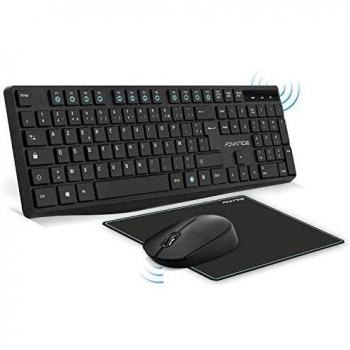 Pack Elite Combo Inalámbrico - Teclado QWERTY, Ratón y Alfombrilla de Diseño Delgado