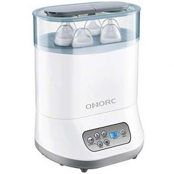OMORC Esterilizador de Biberones, 5 en 1 Desinfecta/Seca hasta 6 biberones o Chupetes, Productos para Bebés, BPA-FREE, Calienta Biberones