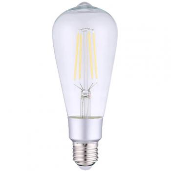 Shelly Bombilla Led Globo Filamento Vintage St64, Wi-Fi lámpara inalámbrica, función de oscurecimiento, monitoreo de consumo, automatización del hogar, compatible con iOS y Android App, Alexa y Google Home, diseño elegante
