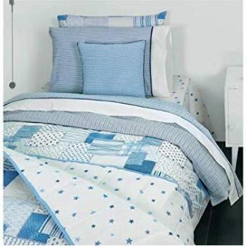 Gamanatura - Edredón Parchwork Gamanatura Azul Cama 90 cm.