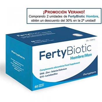 FERTYBIOTIC Hombre | Complemento Vitamínico para Mejorar la Fertilidad Masculina con Ácido fólico, DHA, Coenzima Q10, Zinc y Selenio | Mejora la Capacidad Reproductiva | 60 Cápsulas