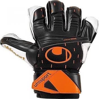 uhlsport Speed Contact Supersoft Guantes de Portero Fútbol Negro/Blanco/Naranja Fluo - Tamaño 7